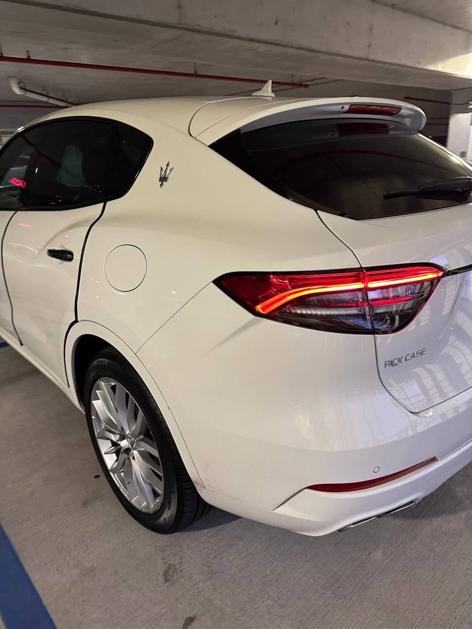The same Maserati with its rear bumper repaired and repainted